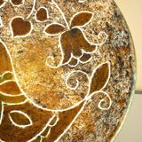 Enamelled ceramic plate, signed Bernard Buffat design from the 60s/70s