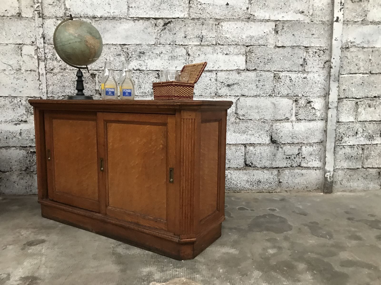 Old comtpoirs early twentieth double sided delicatessen coffee bar