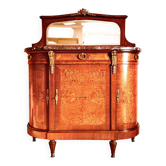 Rare antique buffet with marble, bronze, and marquetry in the Louis XVI style.
