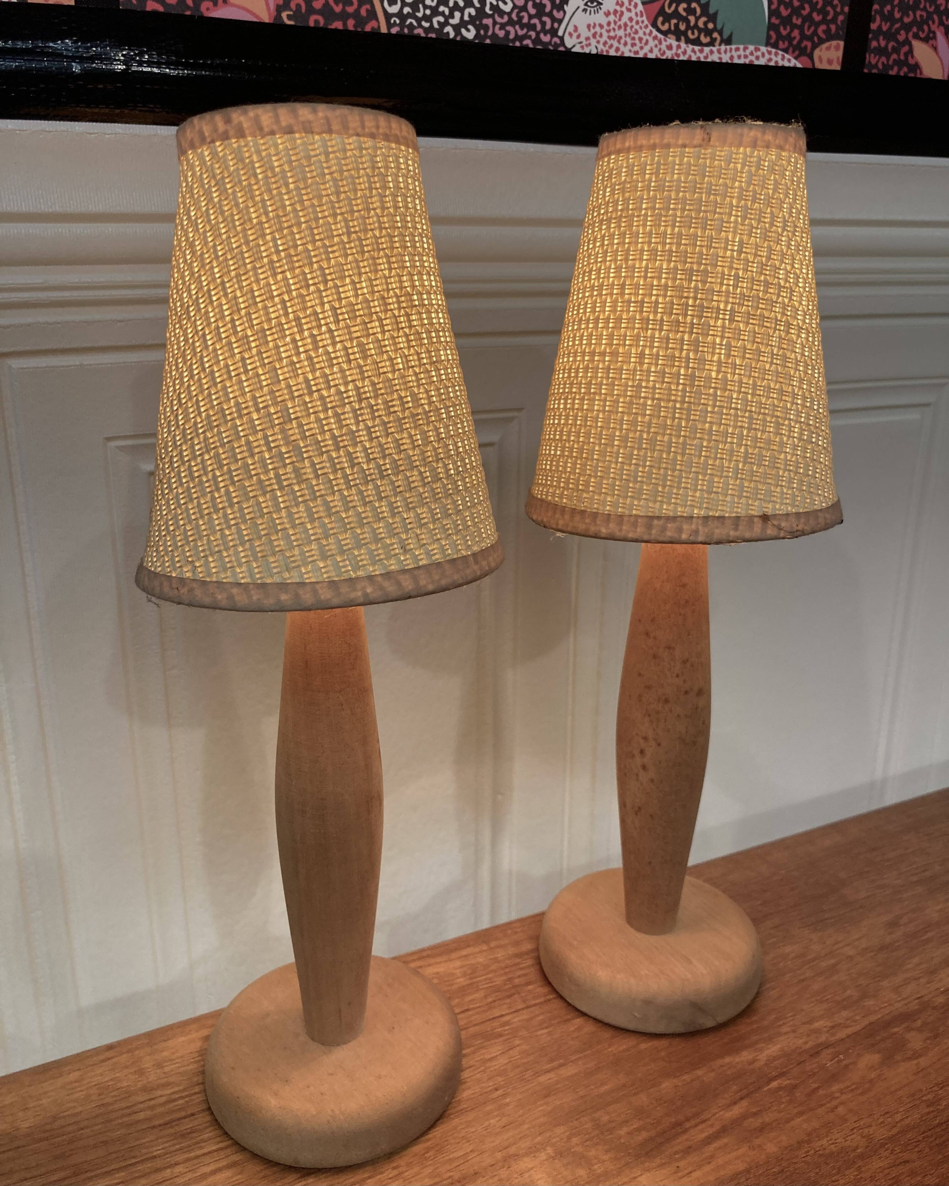 Paire de lampes design scandinave 1960.
