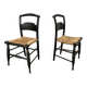 Hitchcock chairs in black wood and straw 1900s