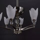 6-spoke Art Deco Modernist chrome chandelier, France, circa 1930