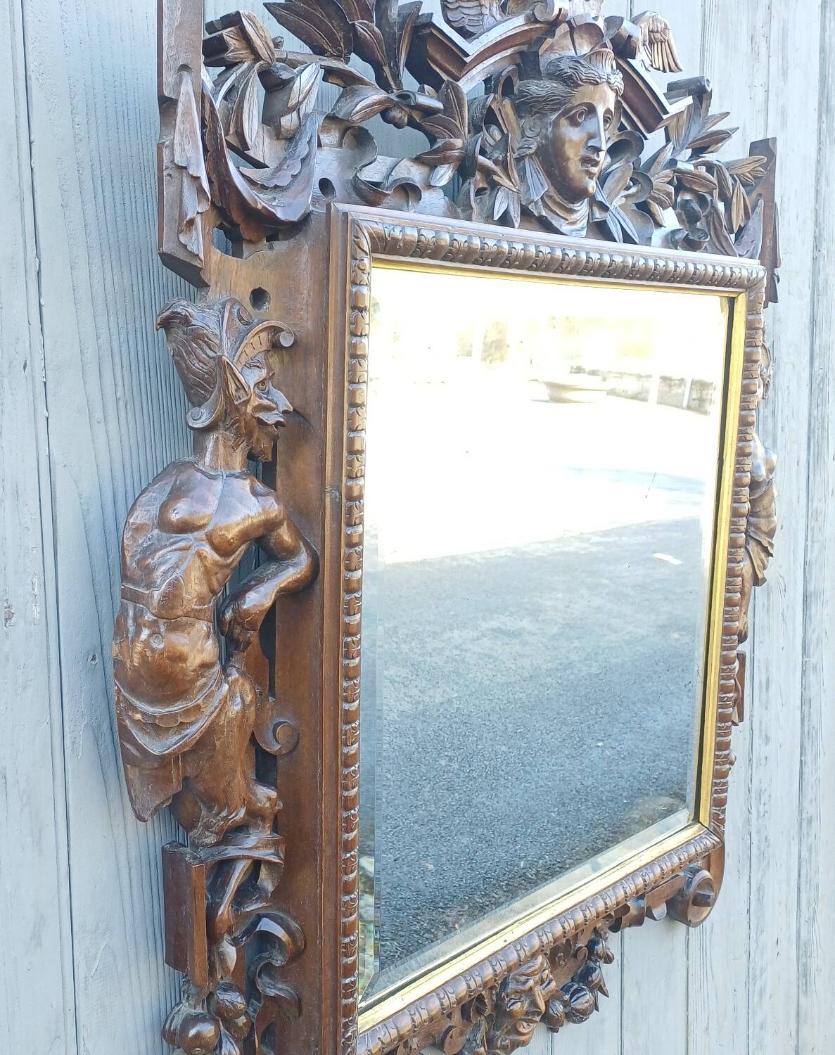 Mirror from an ancient castle, carved in Neo-Renaissance style.