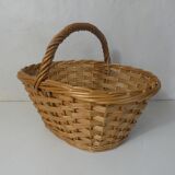 Panier à champignons en rotin vintage