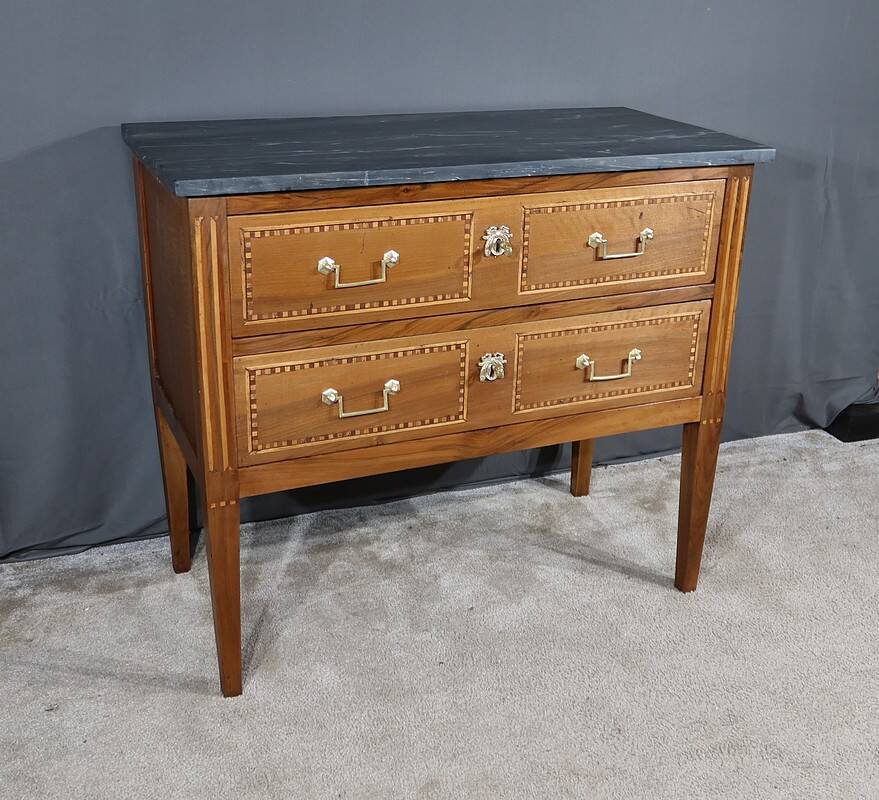 Small regional walnut commode, louis xvi style – early 19th century