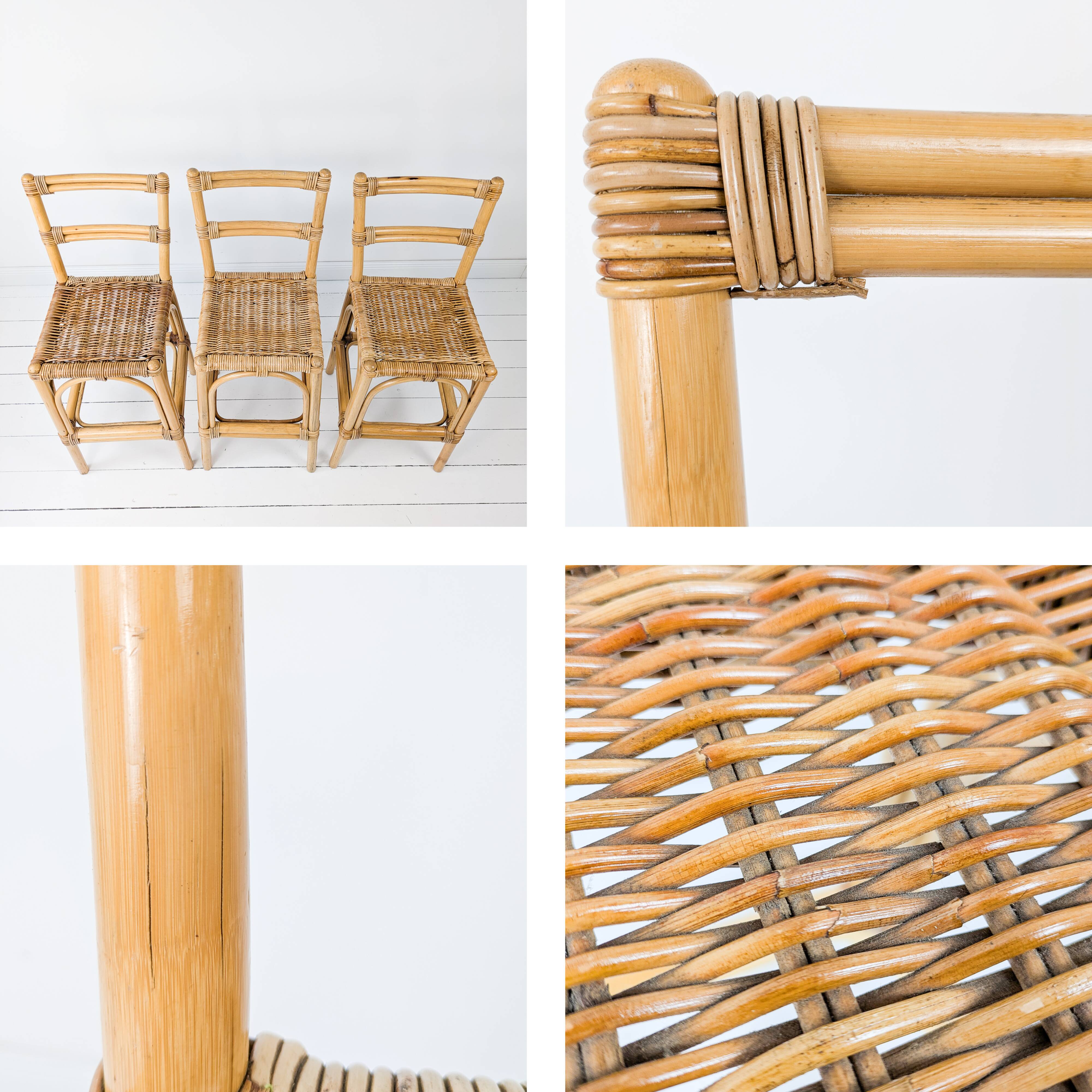 Tabouret de Bar Mid Century Vintage Boho Tabouret de Bar Chaise de Bar Bamb