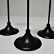 Trois bougeoirs métal laqué noir scandinaves