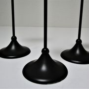 Trois bougeoirs métal laqué noir scandinaves