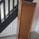 meuble rangement classeur bureau a rideau vintage marron