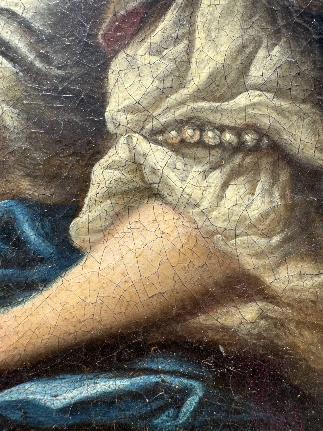 Antique painting, portrait of a gallant woman signed early 18th century