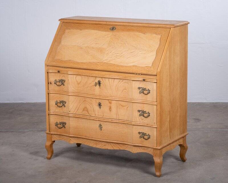 Mid-Century Danish Oak Drop-Front Secretary, 1960s