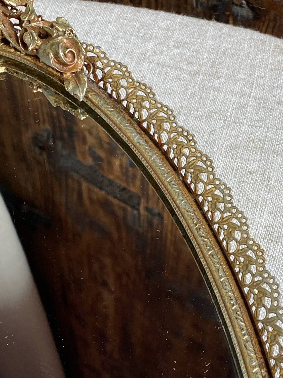 Brass mirror tray