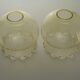 Set of 2 Vintage French Amber Ribbed Effect Glass Shades with Frilled Edge 5595