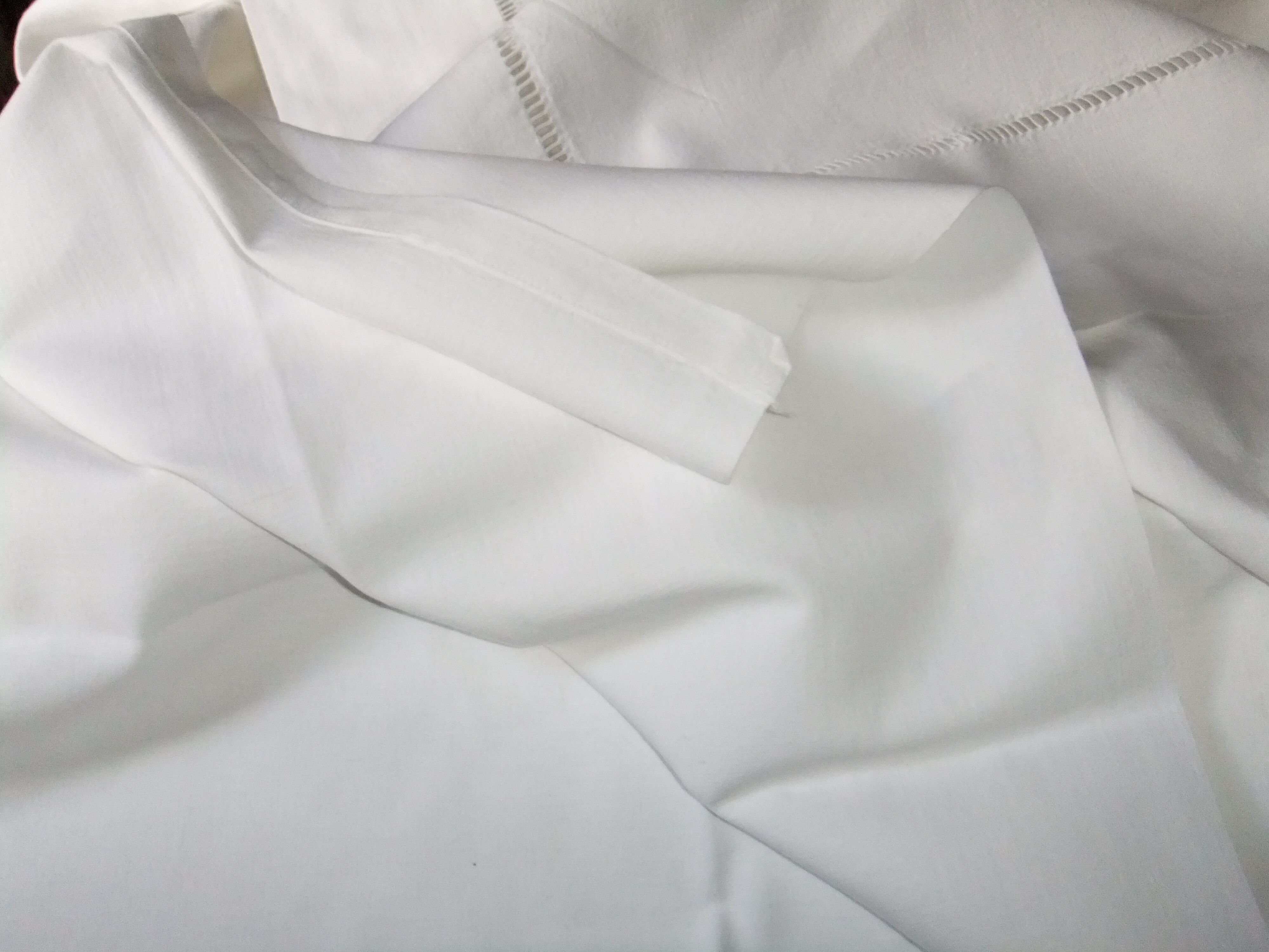 Old sheet linen curtain hanging