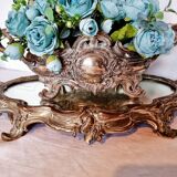 French Art Nouveau planter and "above all" in silver-plated metal and mirror dating from 1900 or earlier