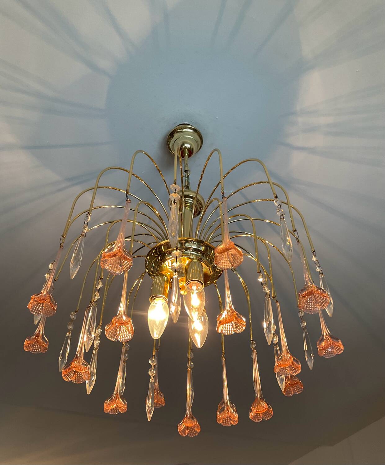 Lustre à pampilles vintage des années 70