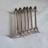 6 Silver metal knife holders