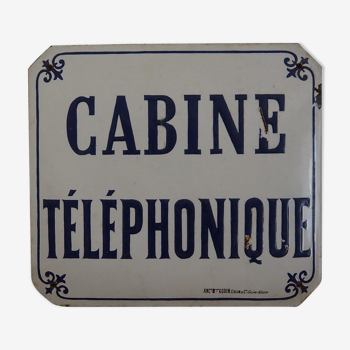 Bulging enamel plate "phone booth"