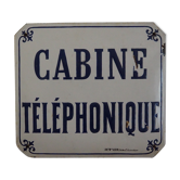 Plaque émaillée bombée « cabine téléphonique »