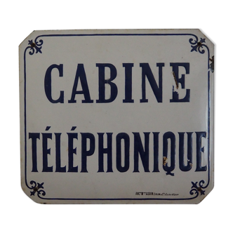 Bulging enamel plate "phone booth"