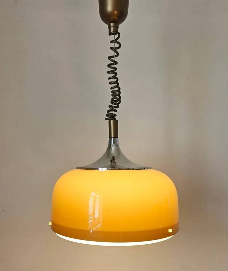 Rare Midcentury Pendant Meblo, designed by Harvey Guzzini, Italy, 1970s