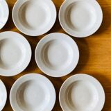 Set of 8 hollow plates in speckled ceramic