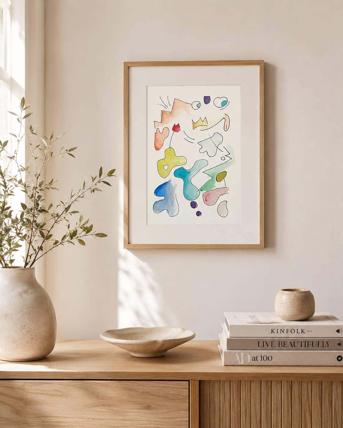 Peinture abstraite originale – composition colorée – 24 x 34 cm