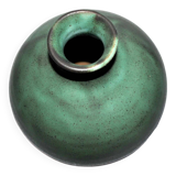Vintage ceramic vase signed vague - Green glazed terracotta