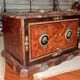 Cigar cabinet / Cigar box in burl wood and decorative bronze