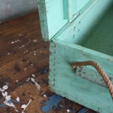 Green vintage wood tool case