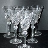 Set of 6 diamond cut crystal wine glasses lemberg or saint-louis 17cm