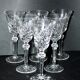 Lot de 6 verres à vin en cristal taillé diamant lemberg ou saint-louis 17cm