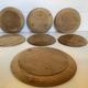 Six coasters of glass wood painted in relief under bottle