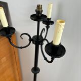 Lampadaire vintage en métal noir