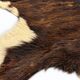 Vintage striped hide rug, natural brown and cream.
