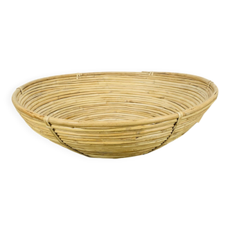 Large wicker bowl 48 cm, vintage, 60s, rattan