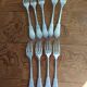 9 silver-plated Art Nouveau forks 1900-1920 with daisy decoration