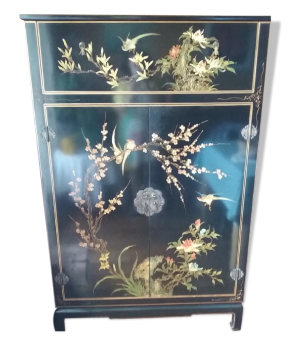 TV cabinet, hi-fi in decorated lacquered wood