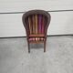 Fauteuil ancien en velours rayé multicolore à pieds tourné