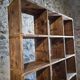 Old industrial shelf / room divider in pine, France, early 20th century