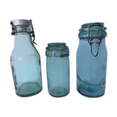 3 canned glass jars Manufrance "la lorraine" and "l ideale"