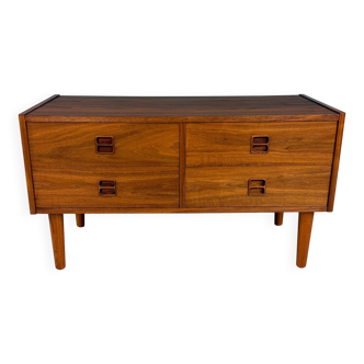 Danish teak low chest with four drawers, 1960s