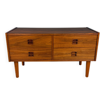 Danish teak low chest with four drawers, 1960s