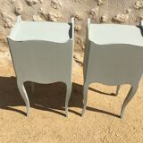 Pair of patinated Louis XV style bedside tables