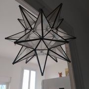 grande etoile en verre à suspendre 1950 verre et laiton
