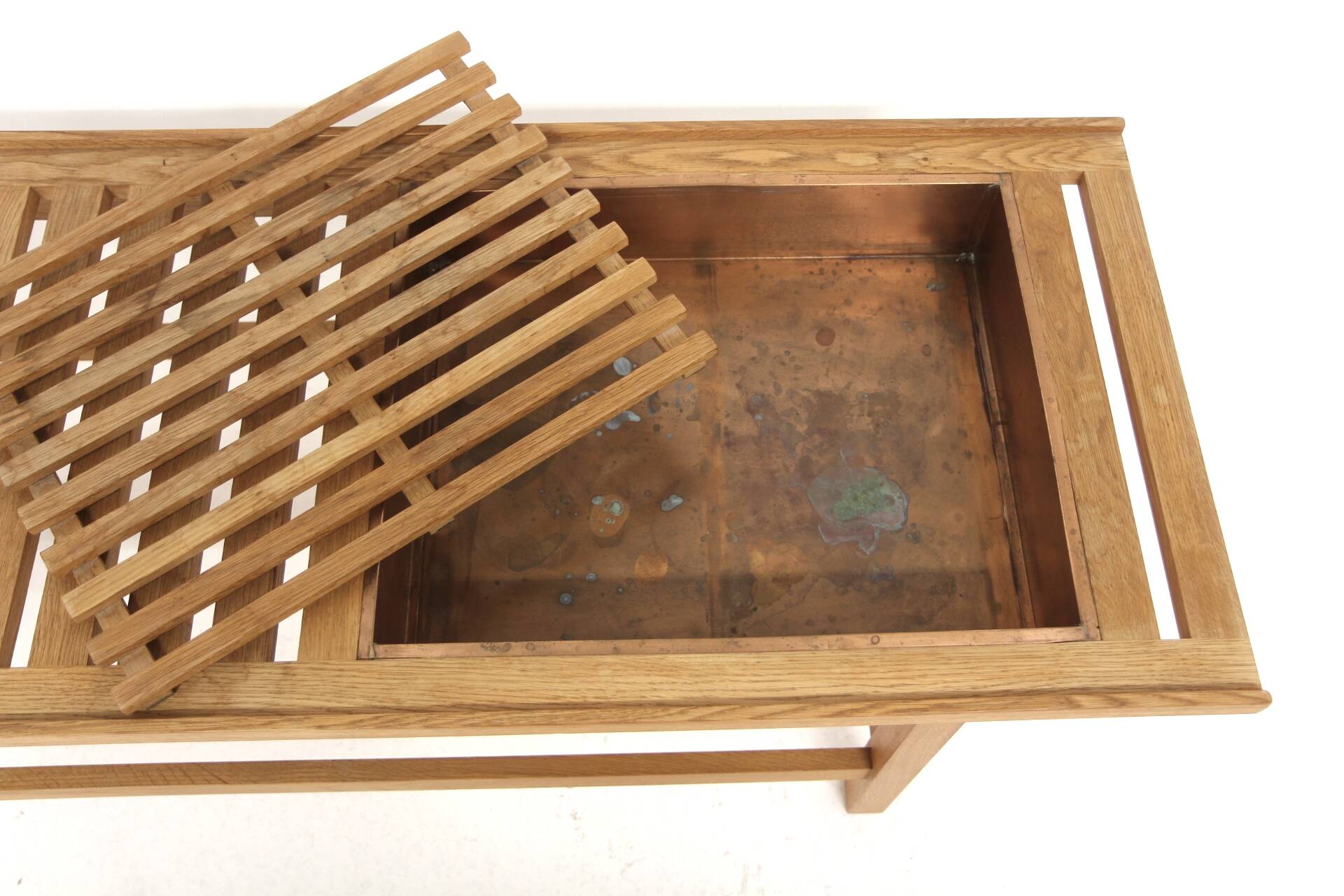 Scandinavian indoor planter in oak, Sweden, 1960