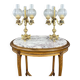 Pair of three-light candelabra in bronze, 20th century