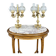 Pair of three-light candelabra in bronze, 20th century
