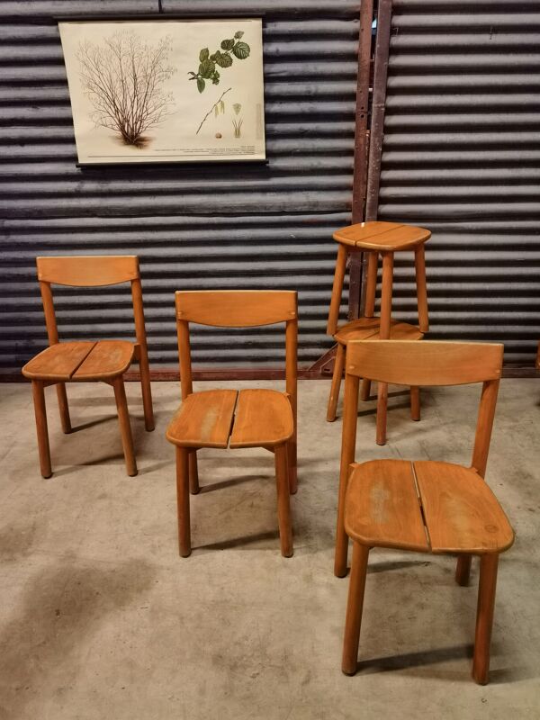 Lot de 3 chaises et 2 tabourets