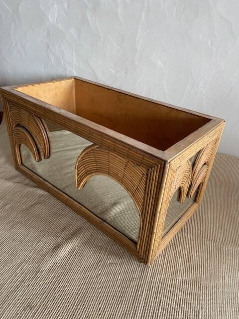 Wicker and mirror planter Vivai Del Sud